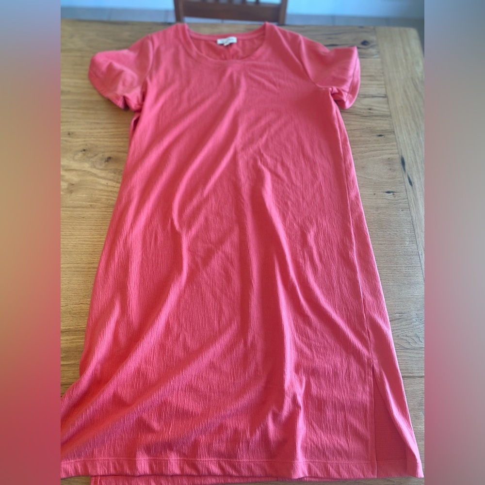 Jessica Simpson Coral Midi Tee Shirt Short Sleeve Dress Women’s Large Preloved